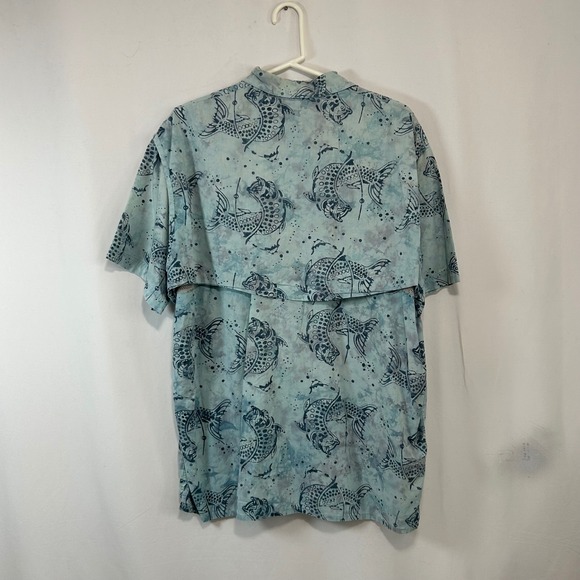 Redington Fishing Button Down‎ Shirt Short Sleeve Novelty Fish Mens L - Picture 4 of 5